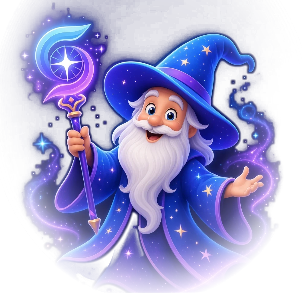 Merlin, the SupaPark wizard, watching the parks